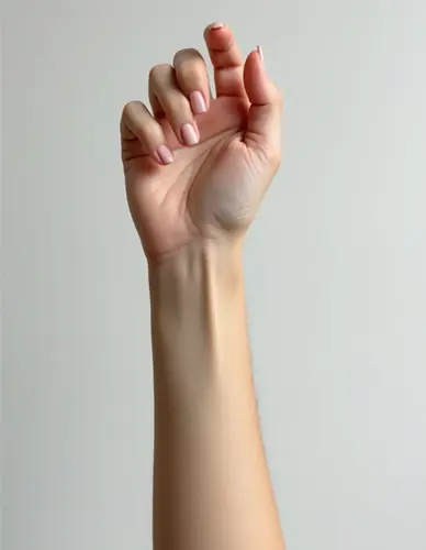 Photo studio d'un avant-bras nu, prête pour l'essayage virtuel