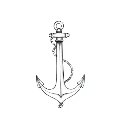 Tatouage ancre en style fineline, design généré par IA