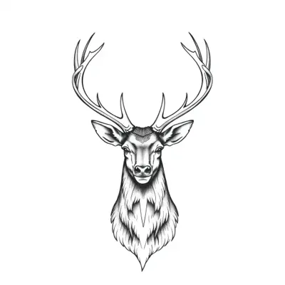 Tatouage cerf en style fineline, design généré par IA