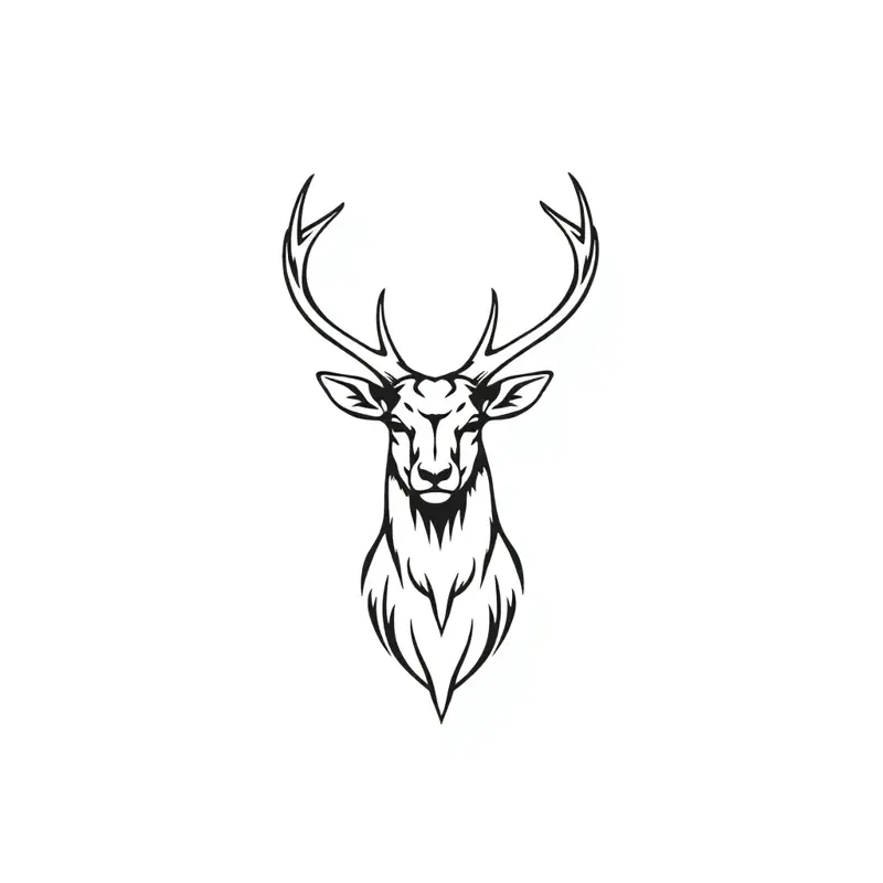 Tatouage cerf style minimaliste, design généré par IA