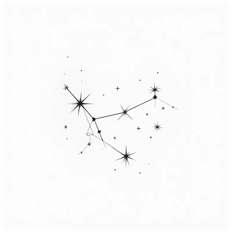 Tatouage constellation en style minimaliste, design généré par IA
