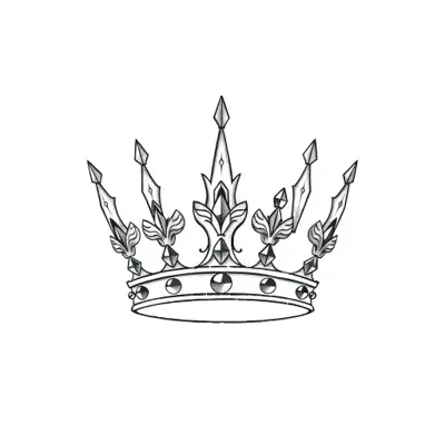 Tatouage couronne en style fineline, design généré par IA