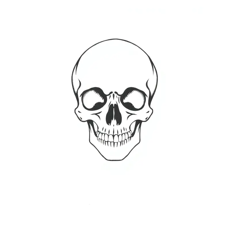 Tatouage crâne en style minimaliste, design généré par IA