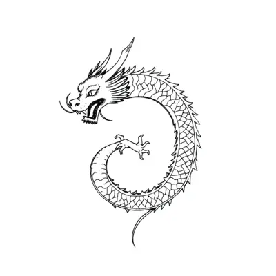 Tatouage dragon en style fineline, design généré par IA