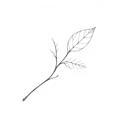 Tatouage feuille en style fineline, design généré par IA