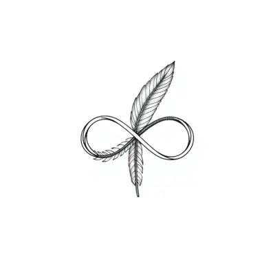 Tatouage infini en style fineline, design généré par IA
