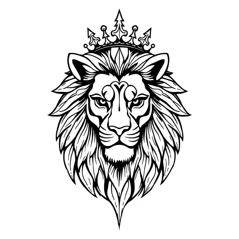Tatouage lion style dotwork, design généré par IA