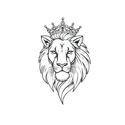 Tatouage lion en style fineline, design généré par IA