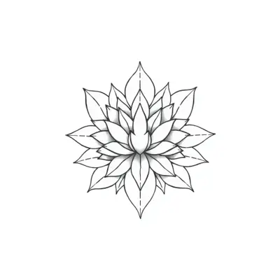 Tatouage lotus en style fineline, design généré par IA