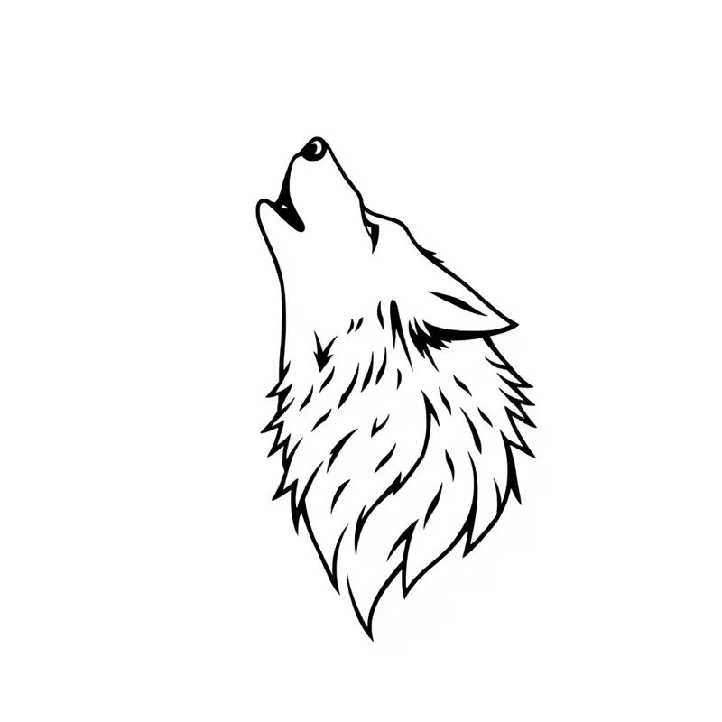 Tatouage loup style minimaliste, design généré par IA