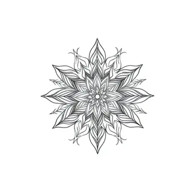 Tatouage mandala en style fineline, design généré par IA