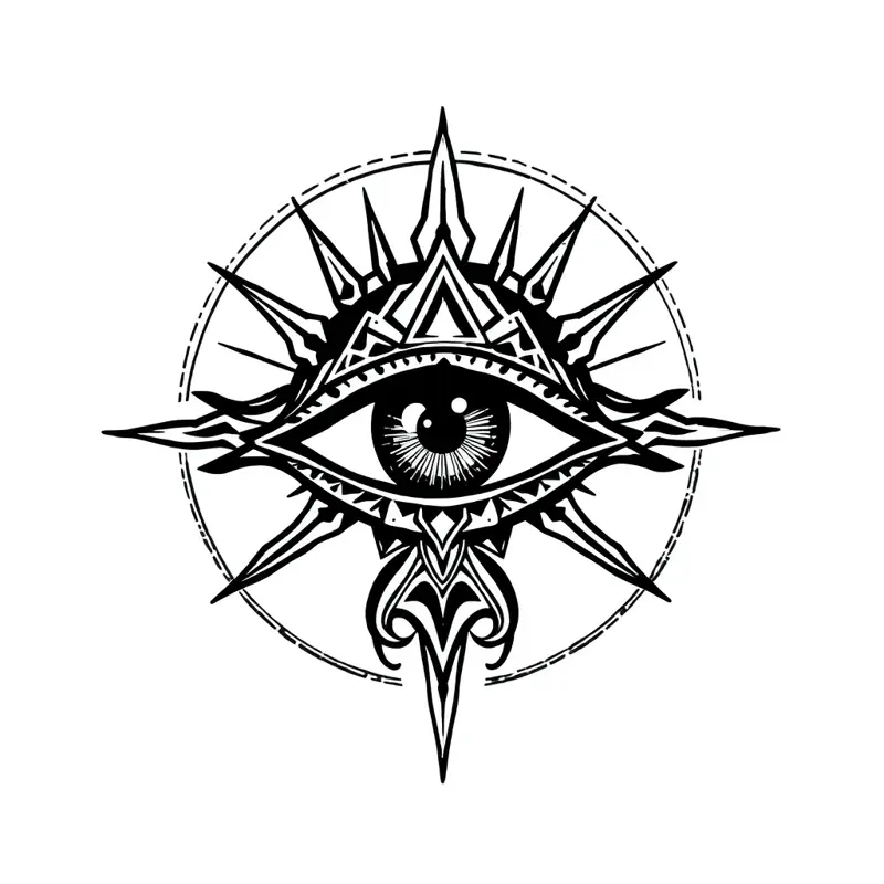 Tatouage œil style blackwork, design généré par IA