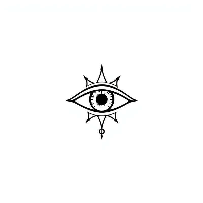 Tatouage œil style minimaliste, design généré par IA