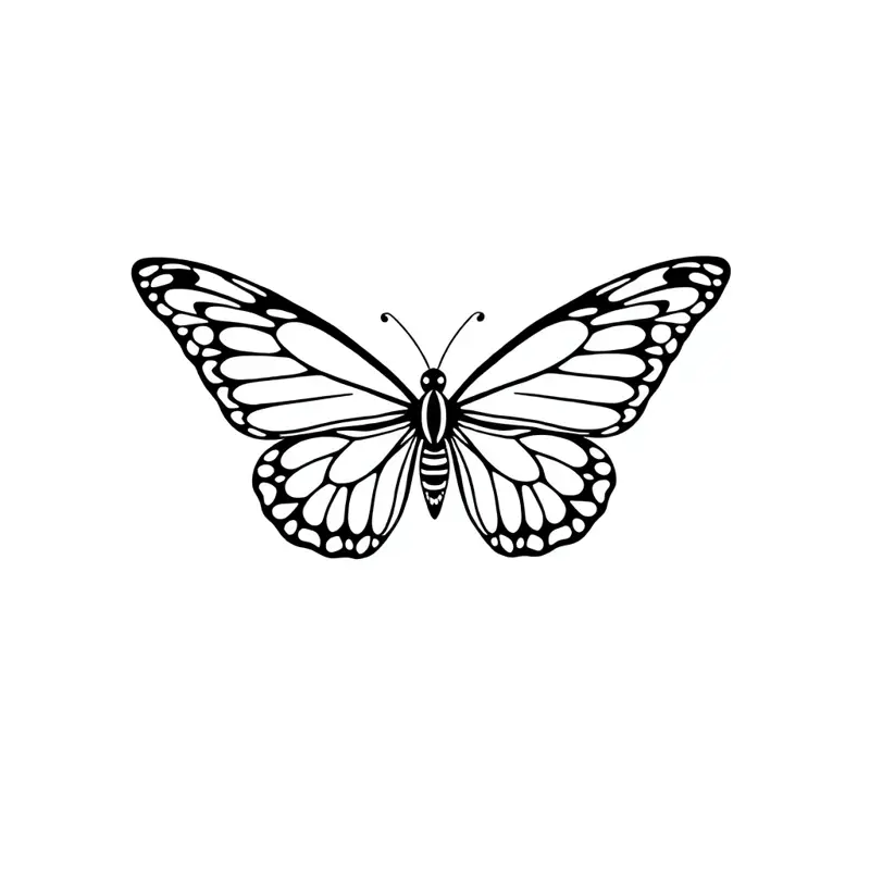 Tatouage papillon style minimaliste, design généré par IA
