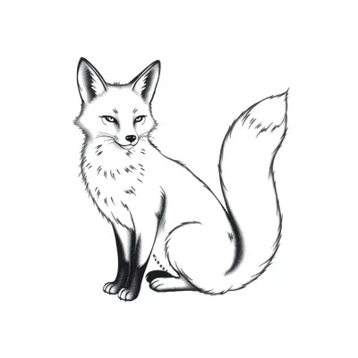 Tatouage renard en style fineline, design généré par IA