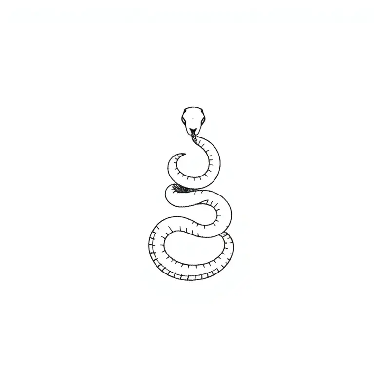Tatouage serpent en style minimaliste, design généré par IA