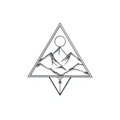 Tatouage triangle en style fineline, design généré par IA