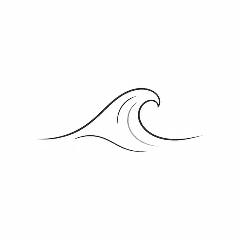 Tatouage vague en style minimaliste, design généré par IA