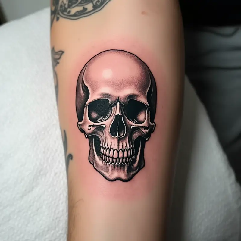 Tatouage crâne dotwork