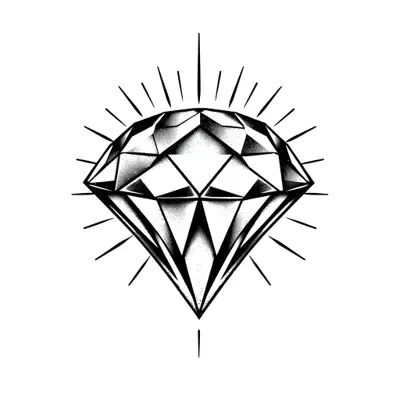 Tatouage diamant en style dotwork, design généré par IA