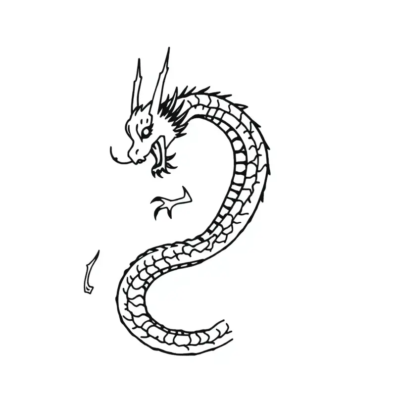 Tatouage dragon style minimaliste, design généré par IA