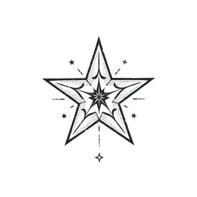 Tatouage étoile en style dotwork, design généré par IA