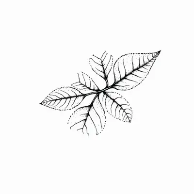 Tatouage feuille en style dotwork, design généré par IA