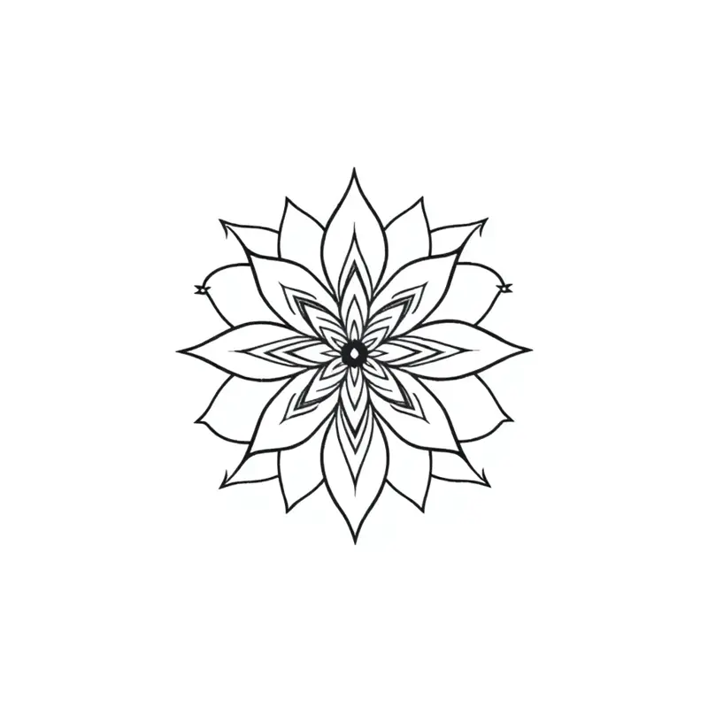 Tatouage lotus en style géométrique, design généré par IA