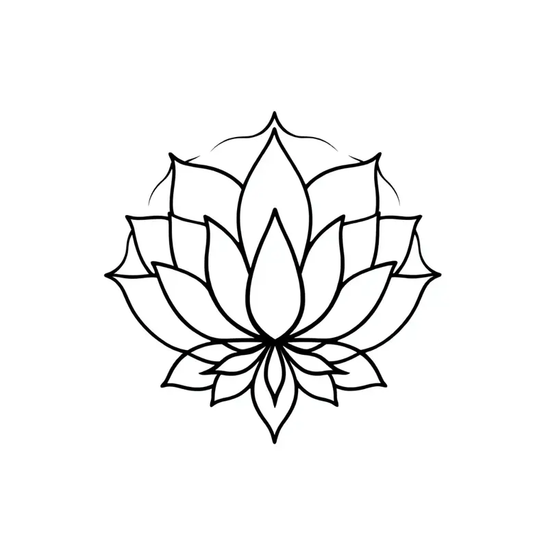 Tatouage lotus en style minimaliste, design généré par IA