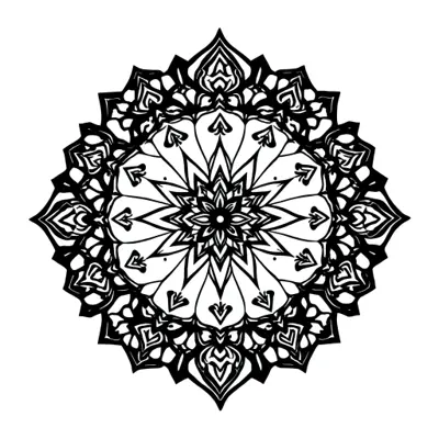 Tatouage mandala en style blackwork, design généré par IA