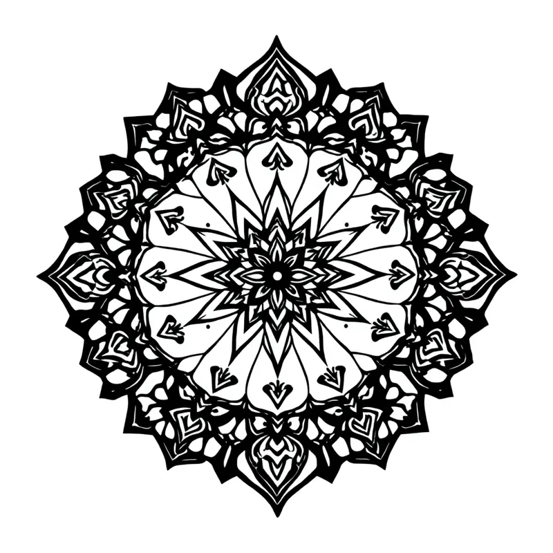 Tatouage mandala style blackwork, design généré par IA