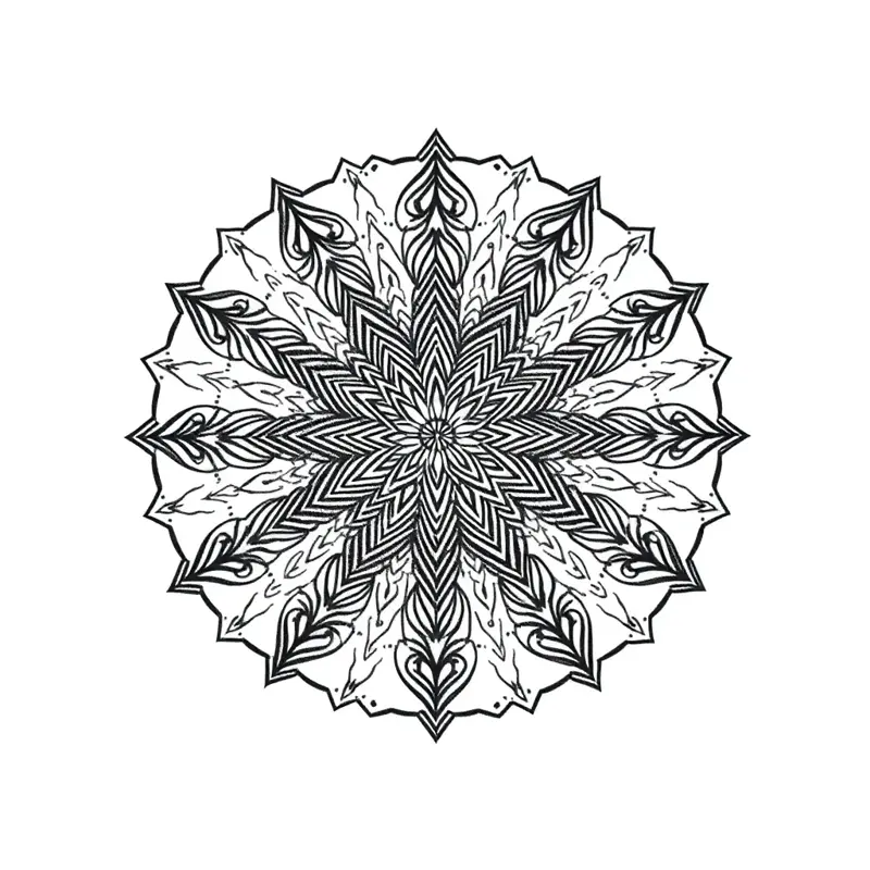 Tatouage mandala style dotwork, design généré par IA