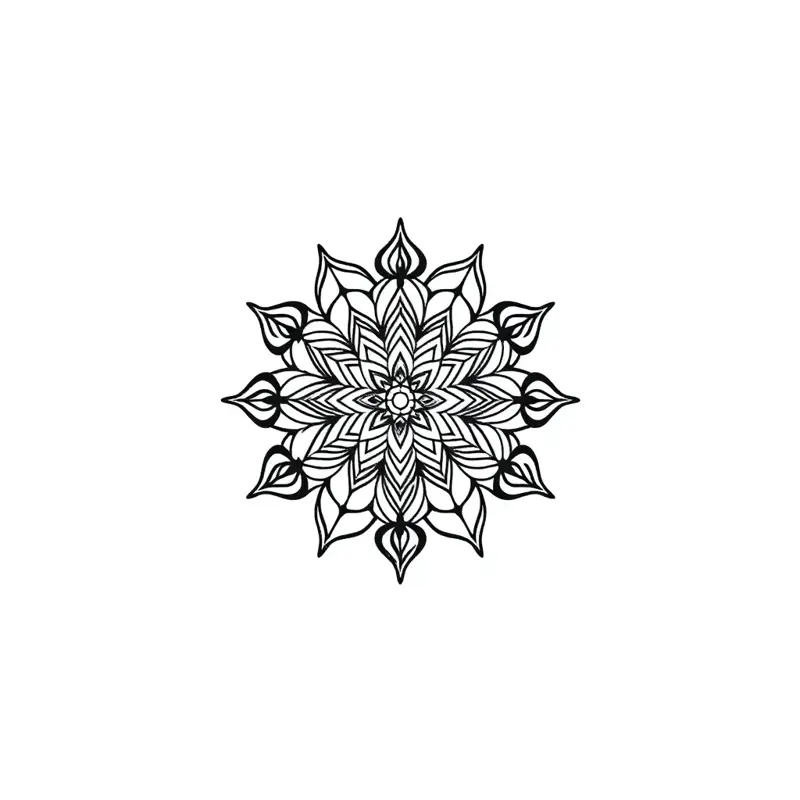 Tatouage mandala style minimaliste, design généré par IA