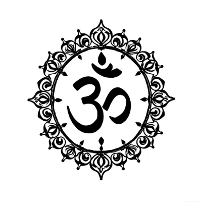 Tatouage Om en style blackwork, design généré par IA