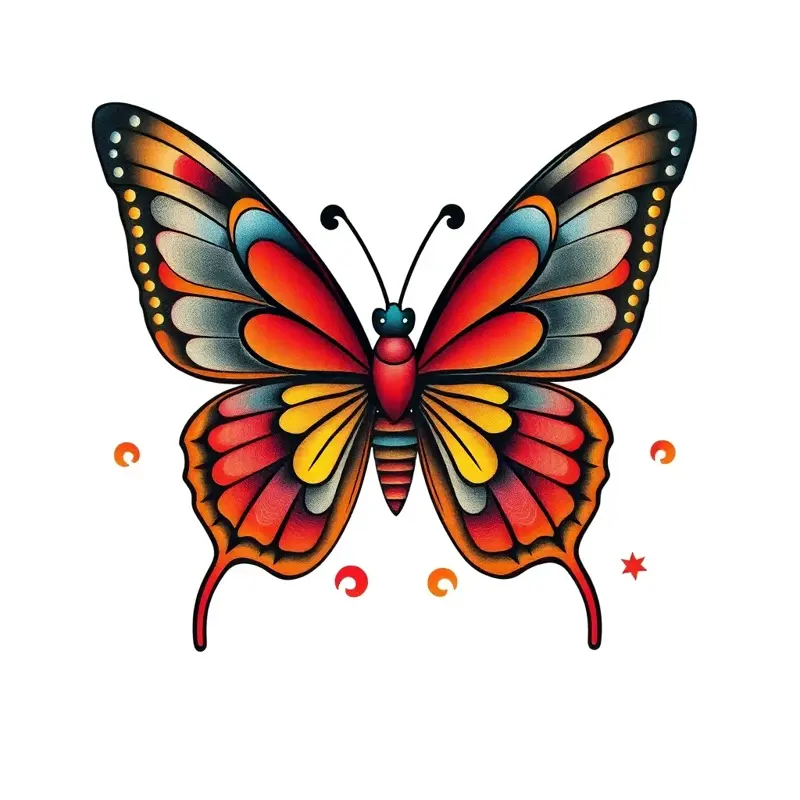 Tatouage papillon en style japonais, design généré par IA