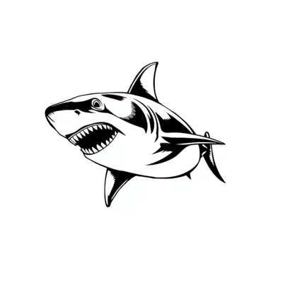 Tatouage requin en style blackwork, design généré par IA