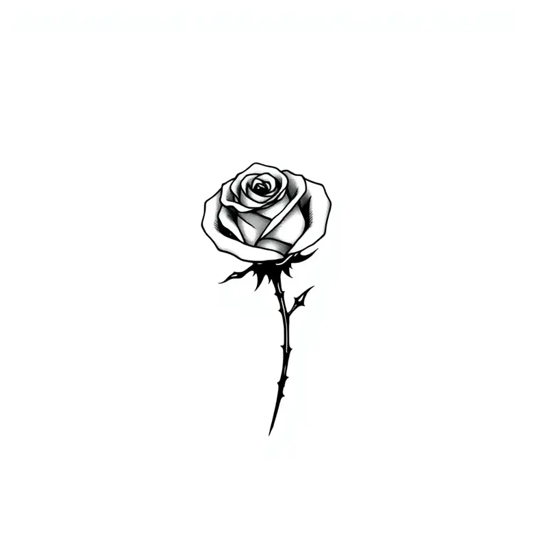 Tatouage rose style minimaliste, design généré par IA