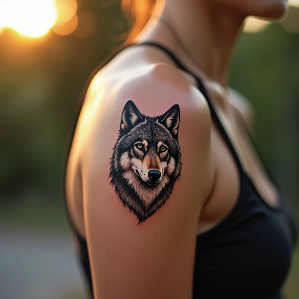 Tatouage loup vu sur la peau avant de le faire