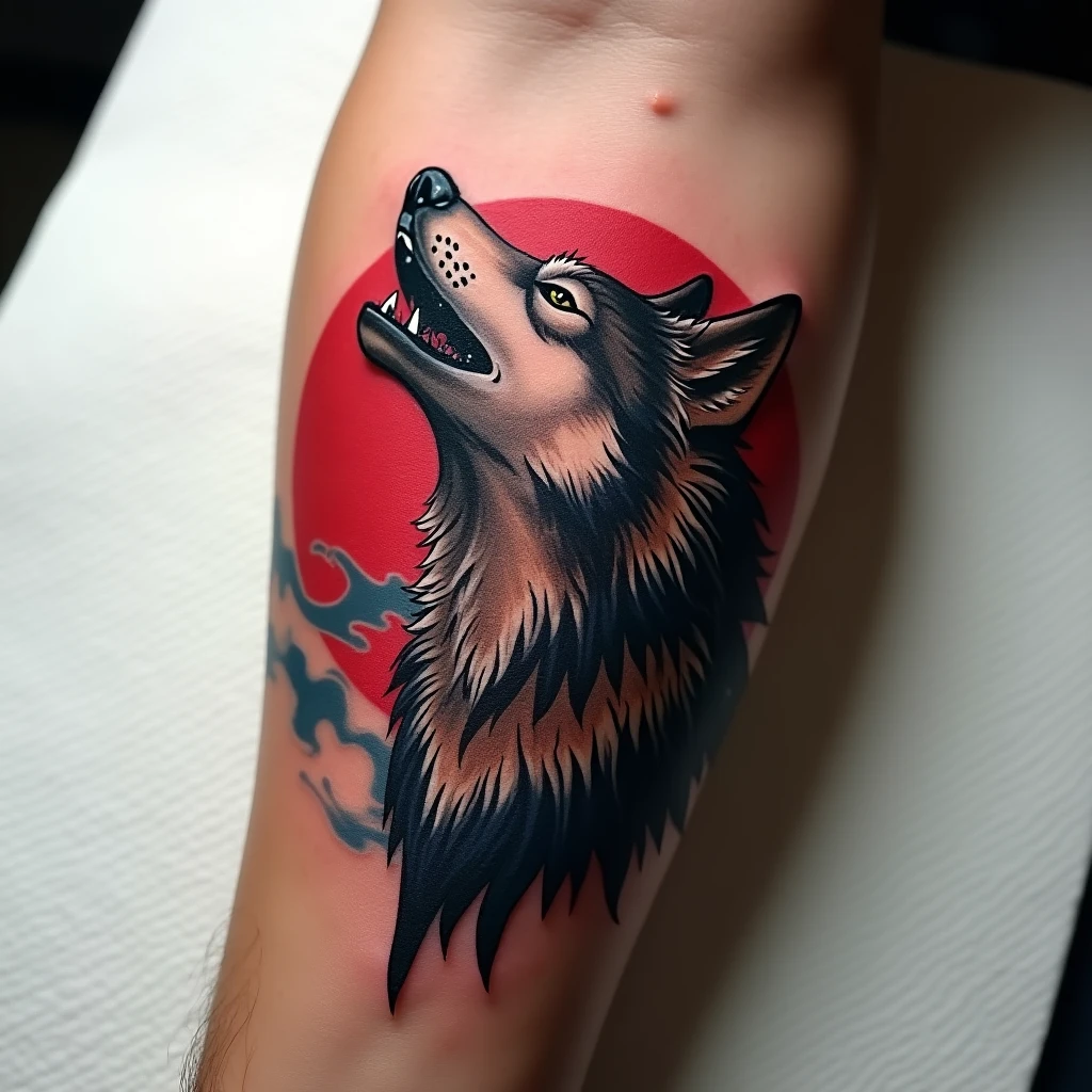 Tatouage loup japonais
