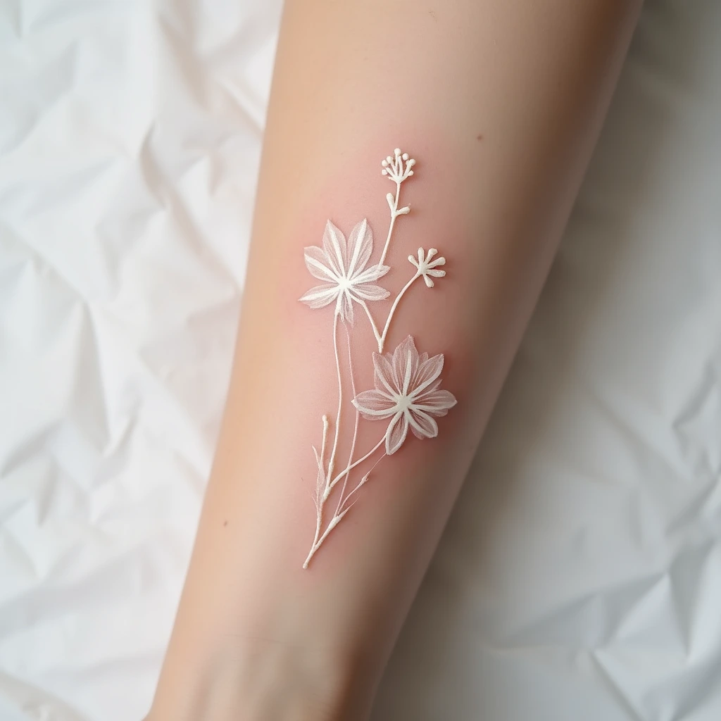 Style ghost ink · encre blanche subtile