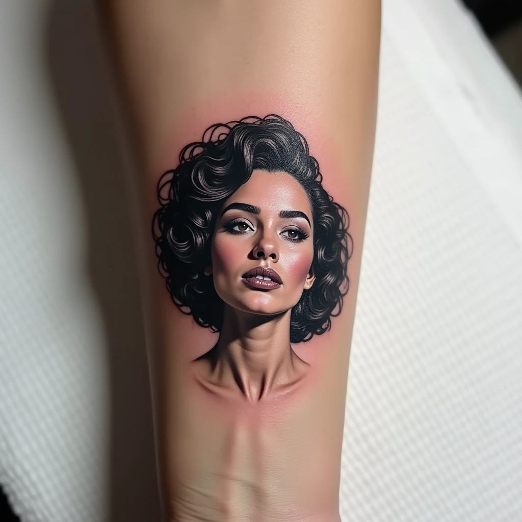 Micro-réalisme portrait sur avant-bras