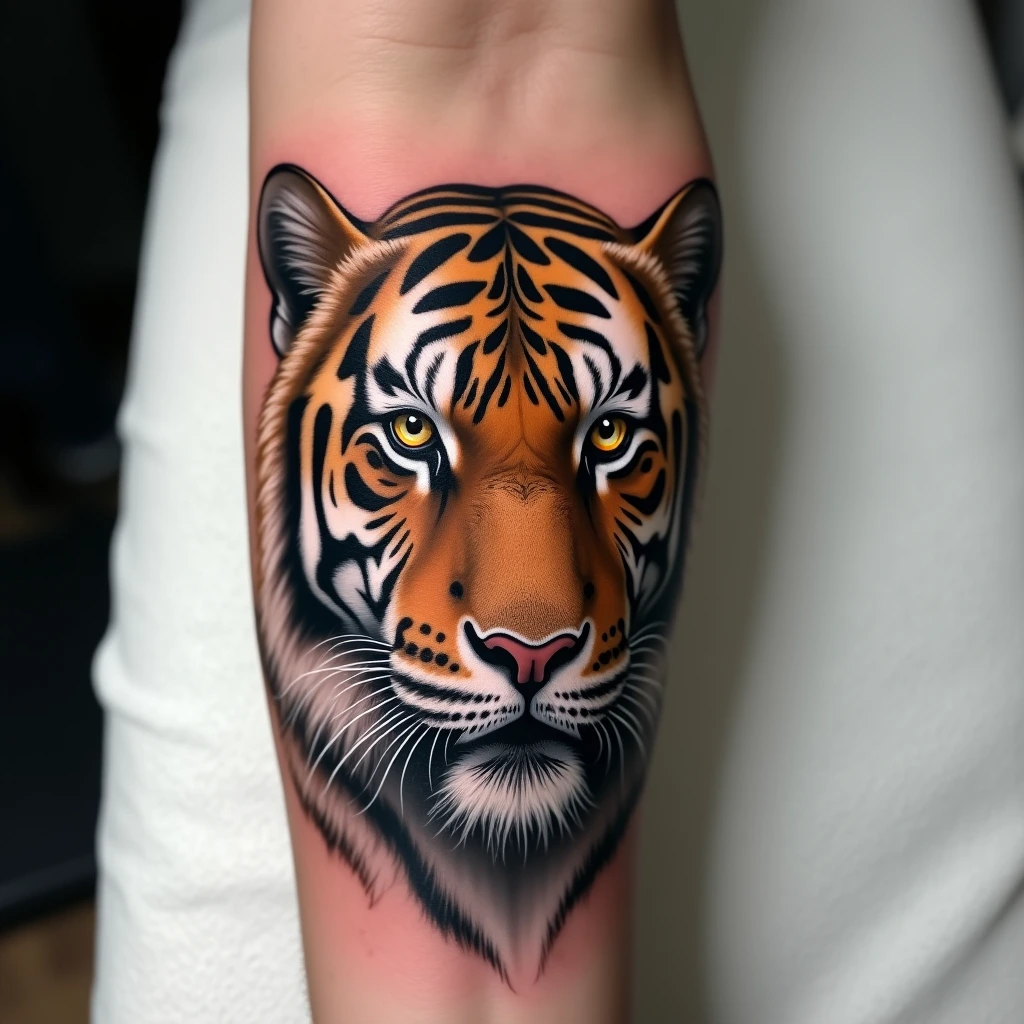 Tigre hyper-réaliste piercing eyes