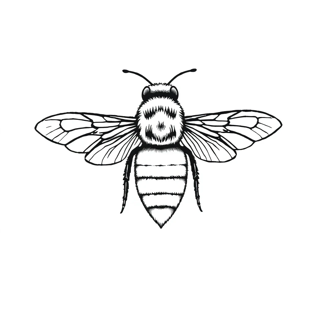 Tatouage abeille en style minimaliste