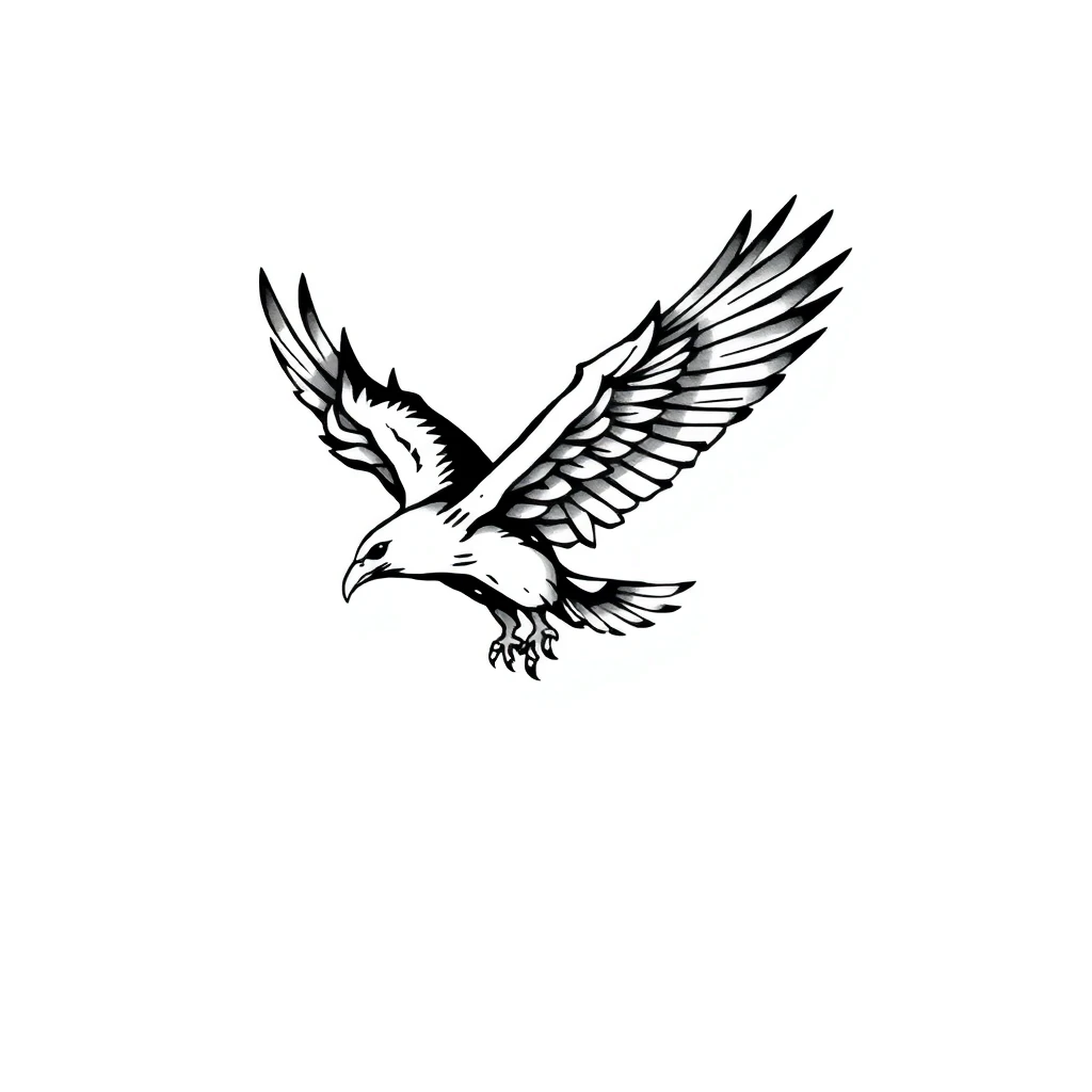Tatouage aigle en style abstrait, design généré par IA