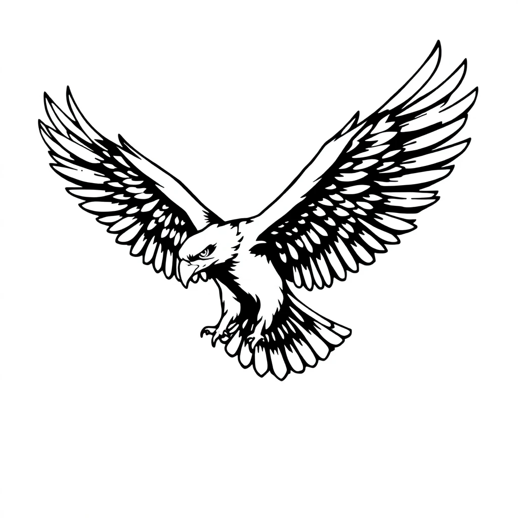 Idée de tatouage aigle en blackwork pour le biceps