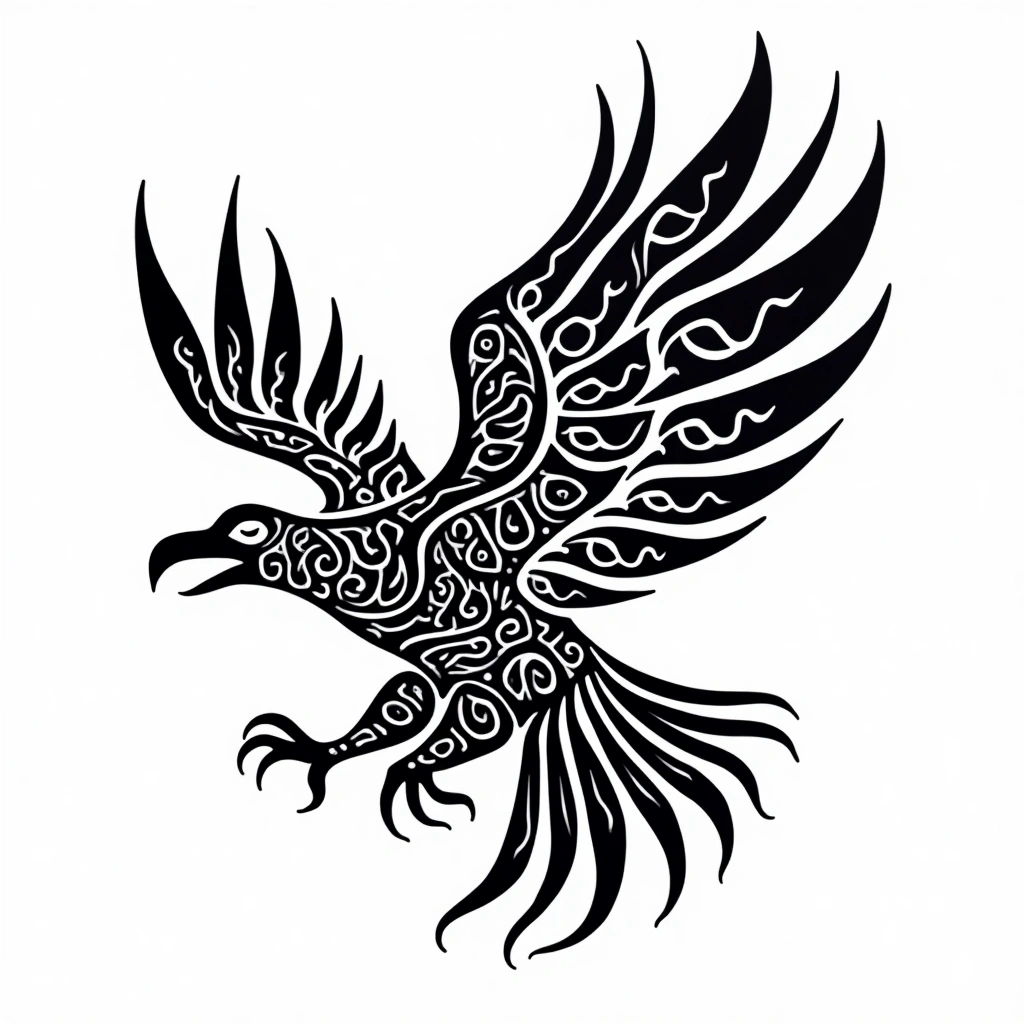 Tatouage aigle en style maori, design généré par IA
