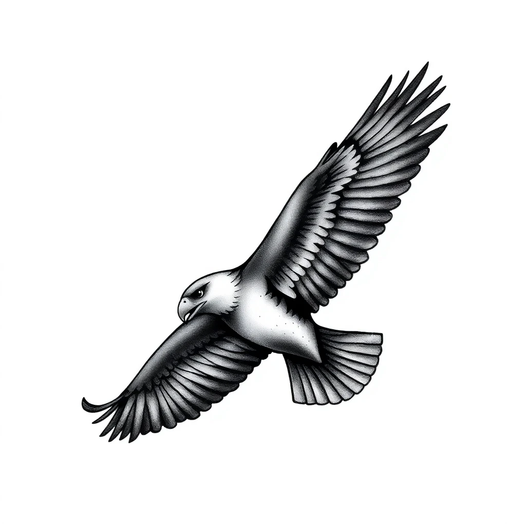 Tatouage aigle en style micro-réalisme, design généré par IA