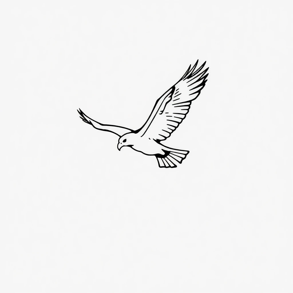Tatouage aigle en style minimaliste, design noir et gris généré avec Tatua