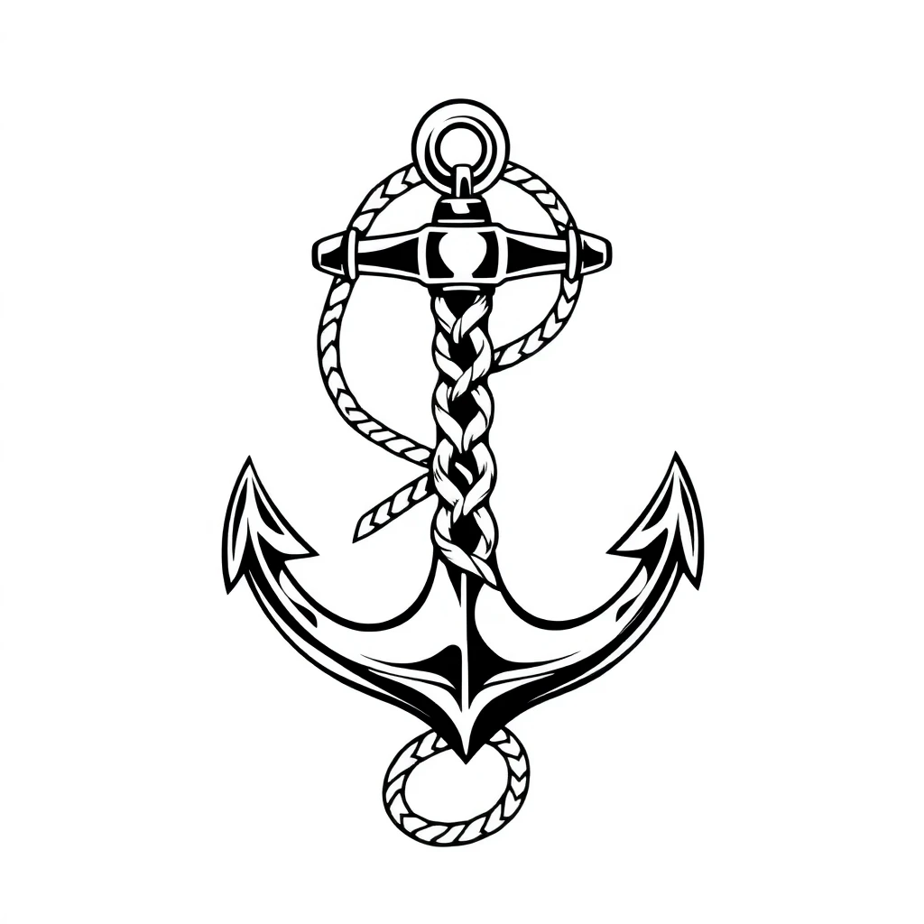 Tatouage ancre en style celtique, design généré par IA