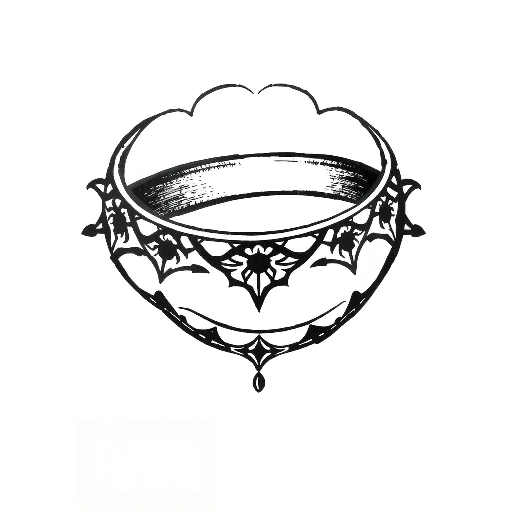 Tatouage anneau en style blackwork